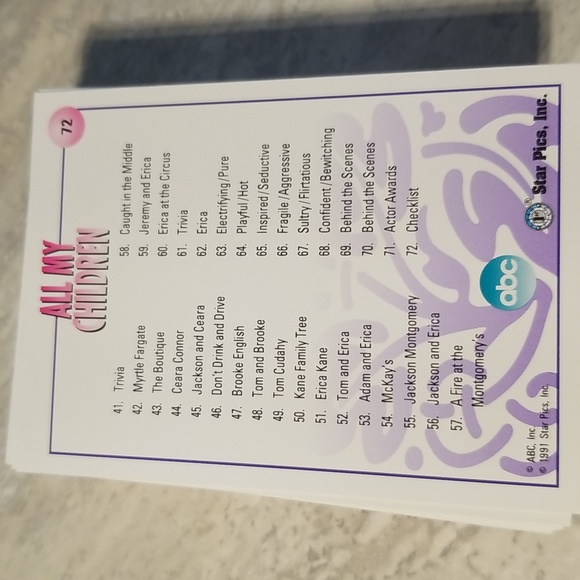 Complete One life to live trading cards 1991 Star pics - Picture 3 of 5